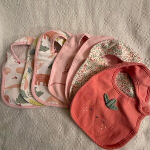 Carter's Pink and Coral Baby Bib Set